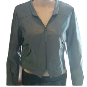 Love Moi Jacket Vintage Faux Leather Gray Women's Size Medium